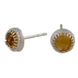 Sterling silver natural Citrine stud earrings