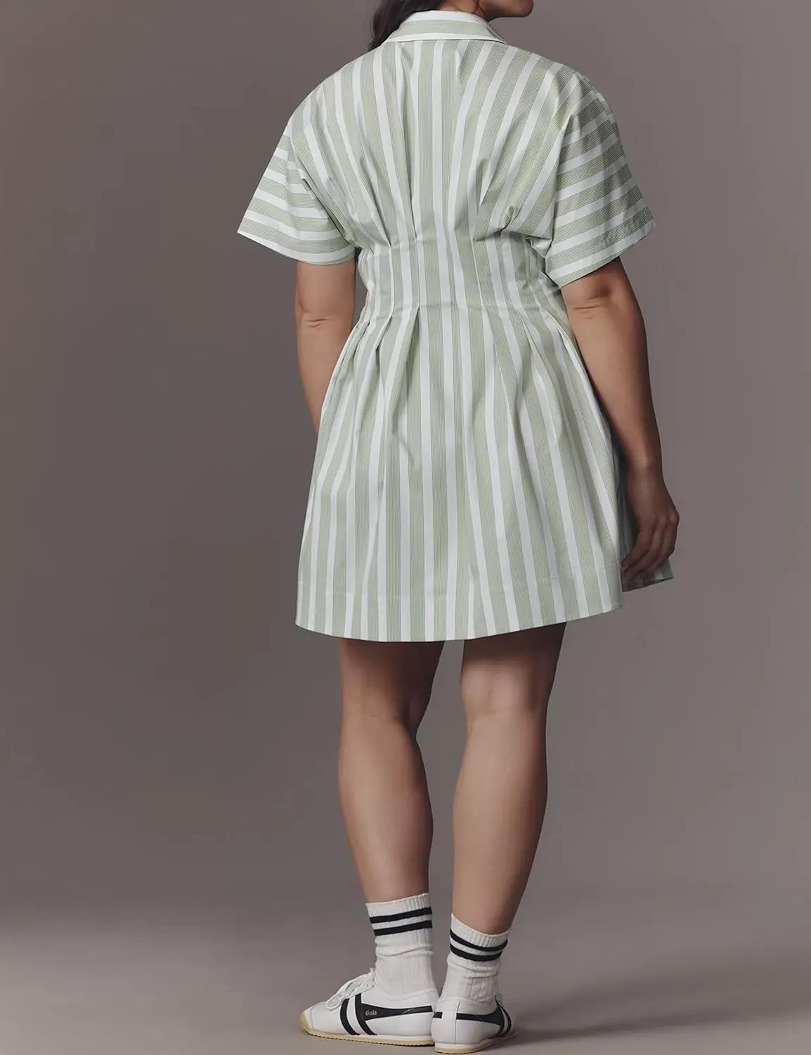 Summer Button Down Shirt Dress for Women Short Sleeve Pleated Mini Dresses Casual A Line Flowy Corset Short Dress