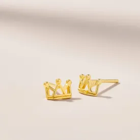 Tiny Crown Stud Earrings