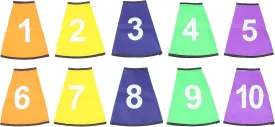 Toyvian Numbered Cone Cover 1-10 Number: 10Pcs Soccer Cone Collar Traffic Cones Training Marker Cones Number Cover for Soccer Basketball Football Outdoor Game