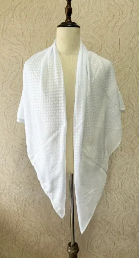 Traditional Palestine Keffiyah Scarves - White