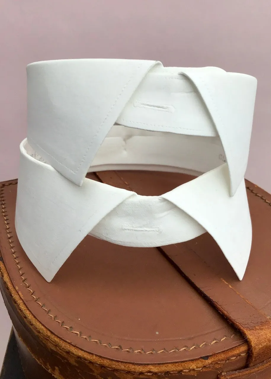Two Vintage Harvie Hudson Starched Stiff Detachable Collars | 15”