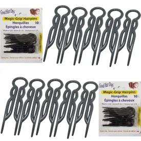 U-shaped Magic Grip Hairpins, Hair Pins & Sticks for Women, Daily Use and Special Occasions Strong Durable Pins For Fine, Thick & Long Hair, Hair Styling Accessories, Set of 20, Black