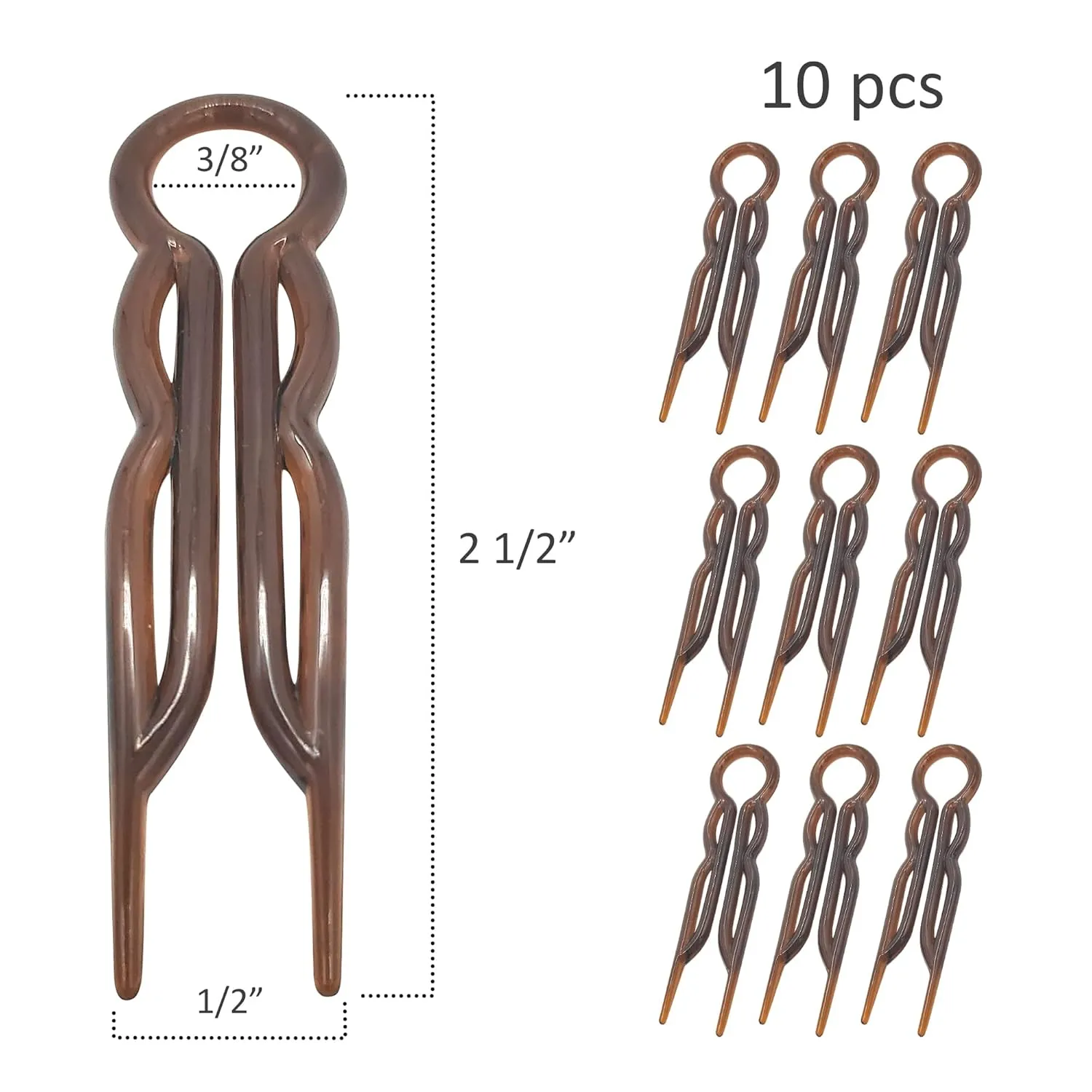 U-shaped Magic Grip Hairpins, Hair Pins & Sticks for Women, Daily Use and Special Occasions Strong Durable Pins For Fine, Thick & Long Hair, Hair Styling Accessories, Set of 20, Black