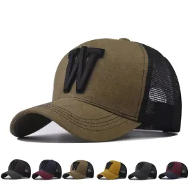 W Letter Cotton Trucker Cap