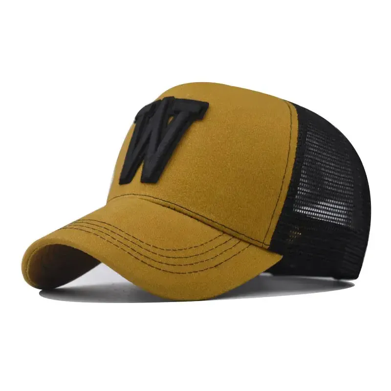 W Letter Cotton Trucker Cap