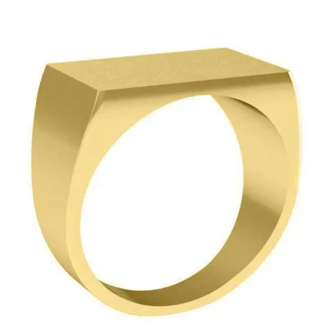 Wide Rectangular Signet Ring for Men - 10mm x 18mm