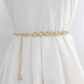 Women's Circle Metal Waist Chain Belt for Dress