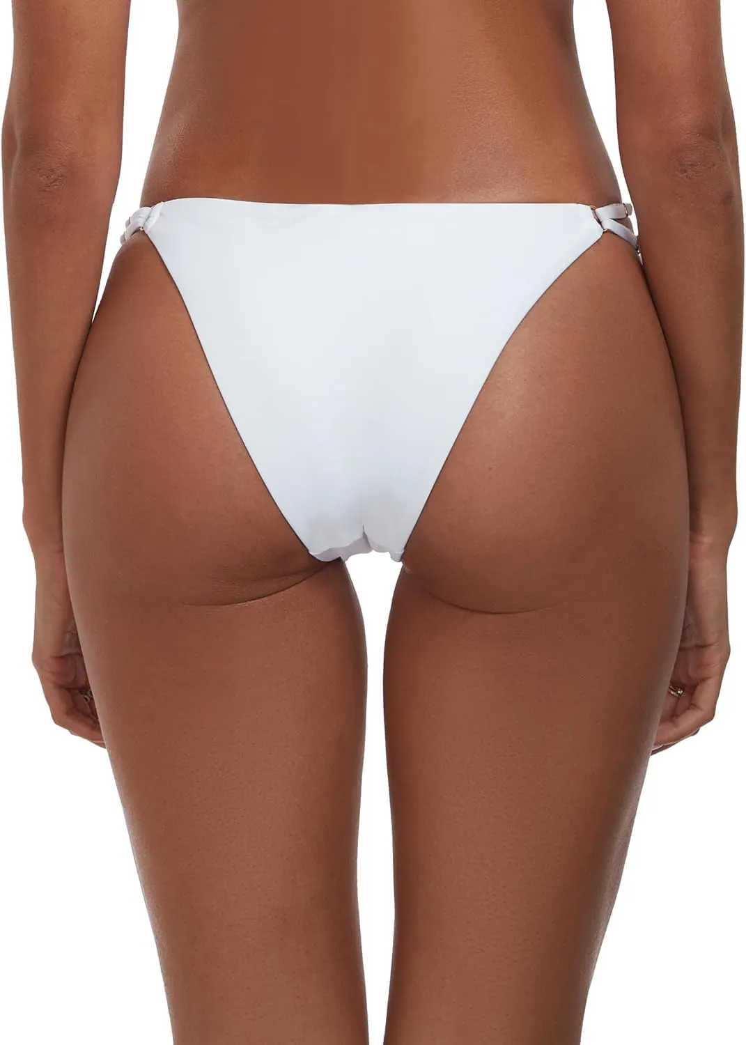 Women's Low Waisted Bikini Bottoms Double Straps Cut-Out Swimsuit Bottoms Cheeky Bathing Suit Bottoms