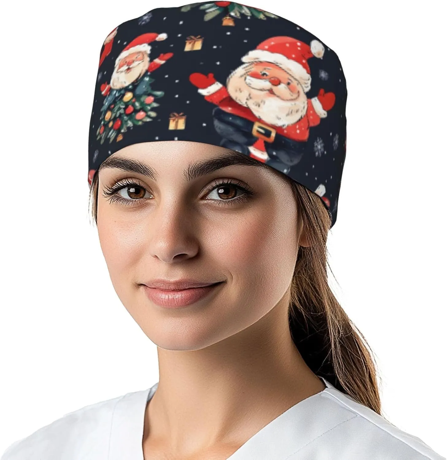 Working Cap Hat with Sweatband Comfortable and Breathable Adjustable Headgear for Men Women Scrub Cap