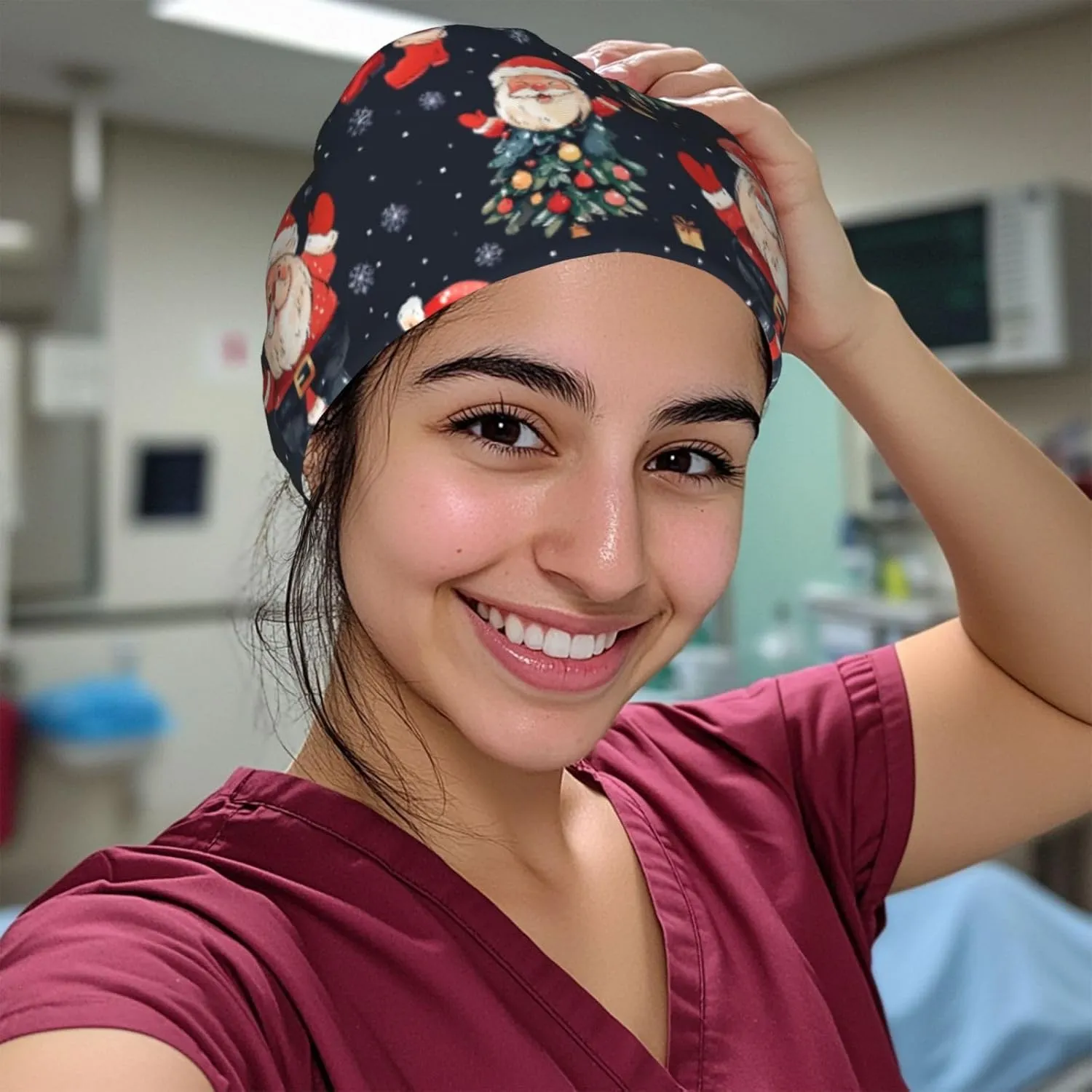 Working Cap Hat with Sweatband Comfortable and Breathable Adjustable Headgear for Men Women Scrub Cap