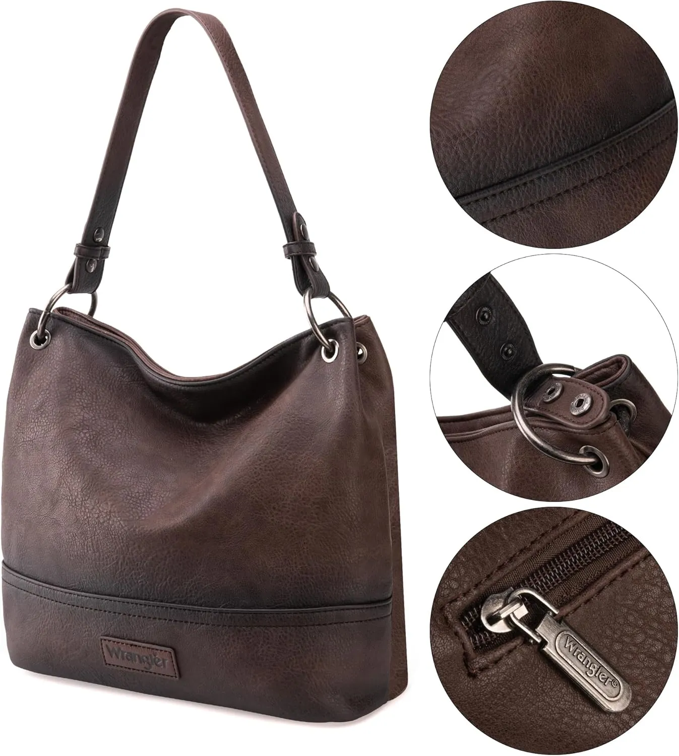 Wrangler Hobo Bags for Women Vegan Leather Top Handle Shoulder Purses and Handbags