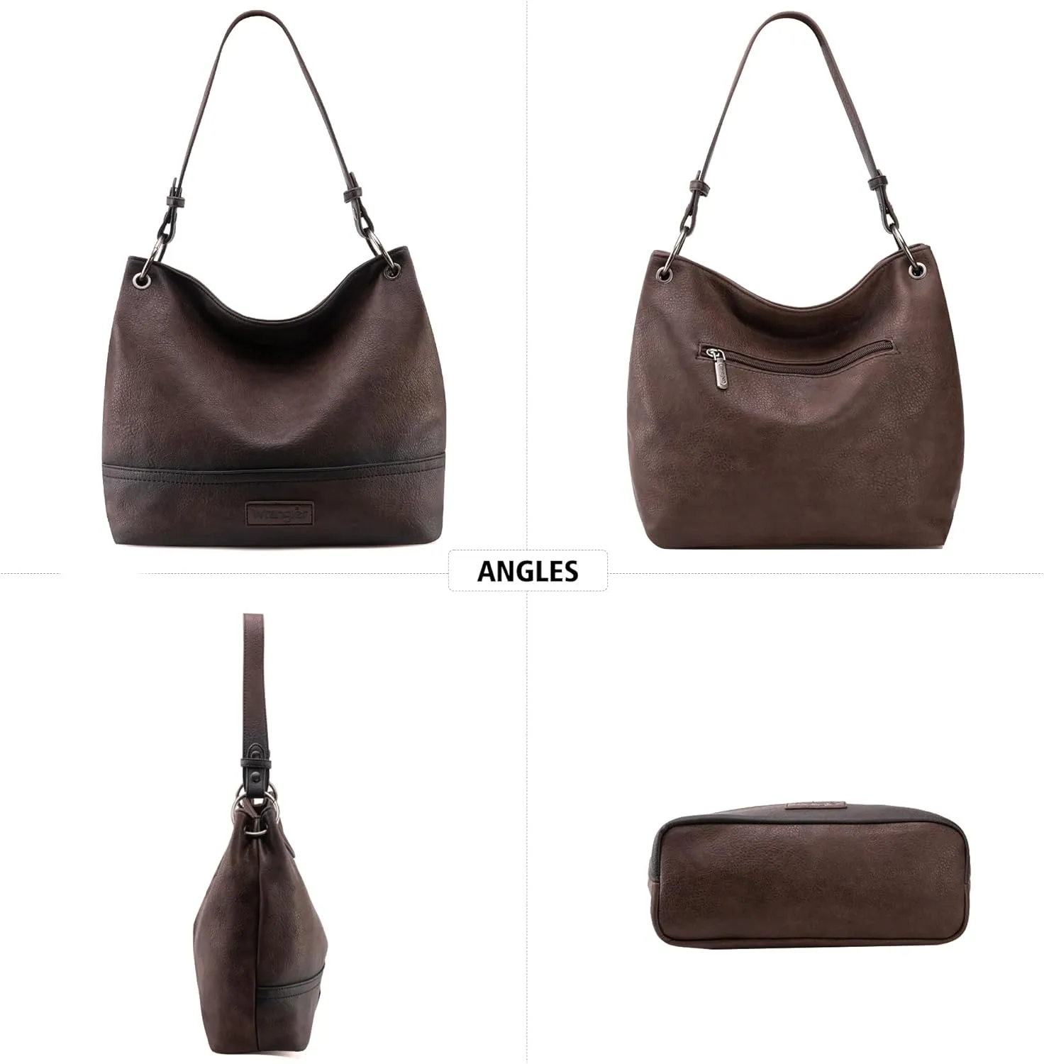 Wrangler Hobo Bags for Women Vegan Leather Top Handle Shoulder Purses and Handbags
