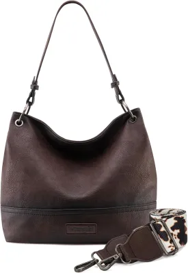 Wrangler Hobo Bags for Women Vegan Leather Top Handle Shoulder Purses and Handbags