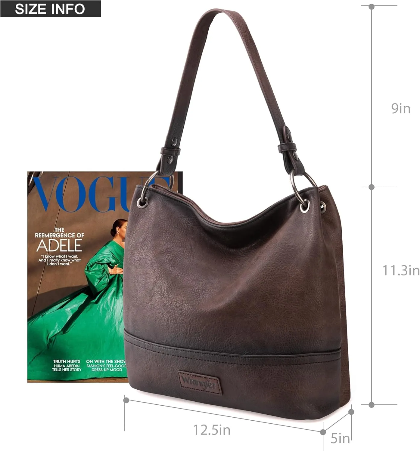Wrangler Hobo Bags for Women Vegan Leather Top Handle Shoulder Purses and Handbags