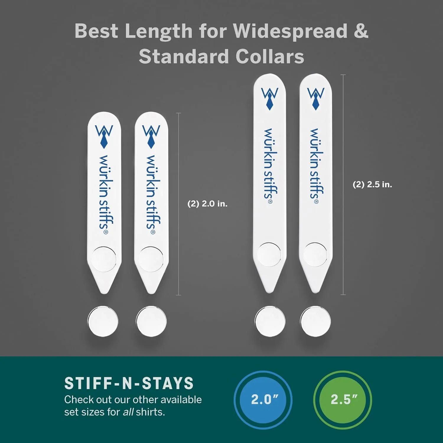 Wrkin Stiffs Plastic Magnetic Collar Stays As Seen on Shark Tank | Stiff-N-Stays Collar Inserts