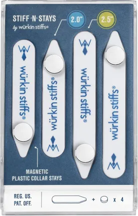 Wrkin Stiffs Plastic Magnetic Collar Stays As Seen on Shark Tank | Stiff-N-Stays Collar Inserts