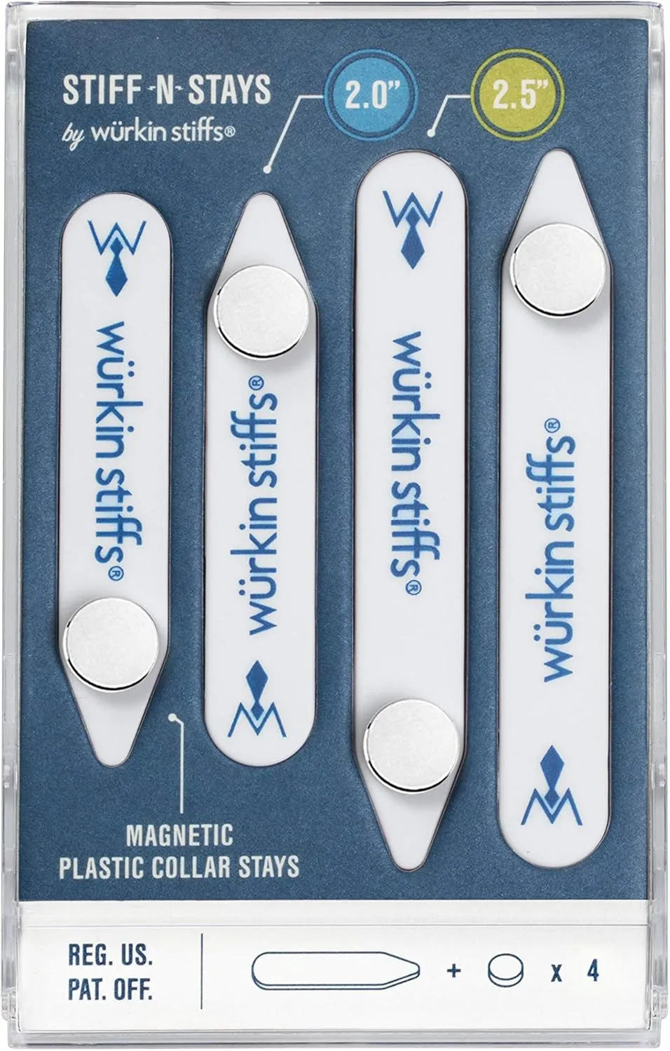 Wrkin Stiffs Plastic Magnetic Collar Stays As Seen on Shark Tank | Stiff-N-Stays Collar Inserts
